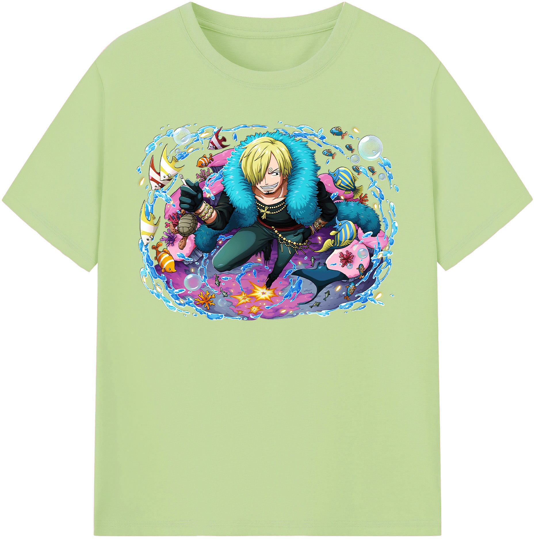 ワンピース サンジ ONE PIECE Sanji 綿100％半袖Tシャツ（フロントプリント）